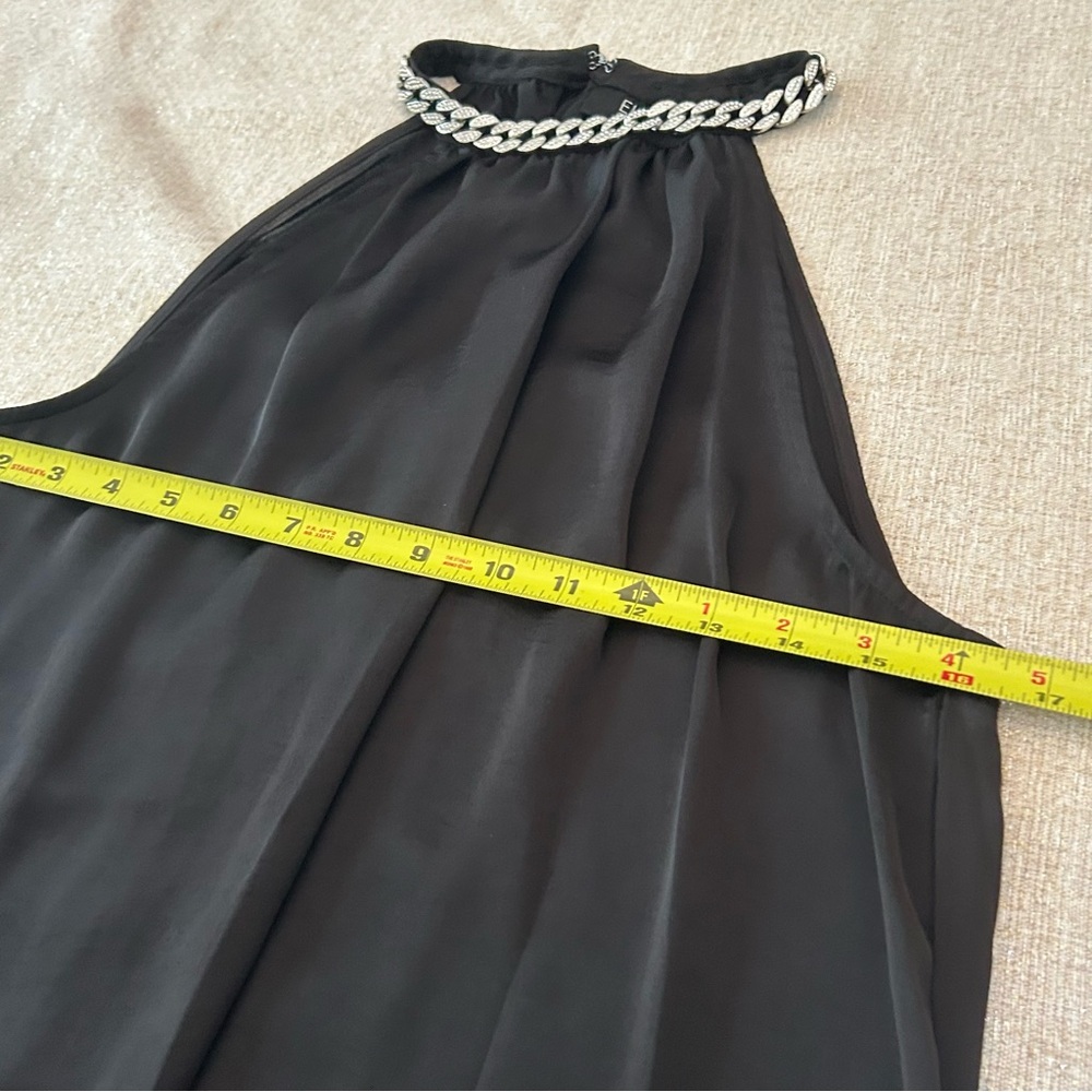 ELLA Rafaella Rhinestone Blouse Sleeveless Mock Neck Black Dressy Formal Top - Picture 9 of 10